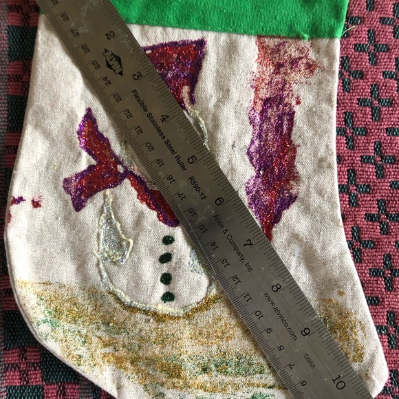 Handcrafted Primitive Christmas Stocking “Snowman” - Picture 2 of 3